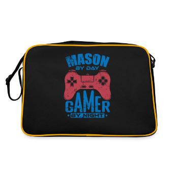 Mason by Day Gamer my Night Handwerker Beruf - Retro Bag - black/gold - Back