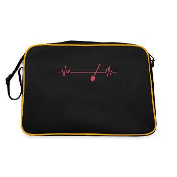 Heartbeat Bricklayer Craftsman Profession - Retro Bag - black/gold - Back