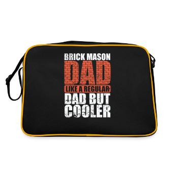 Brick Mason Dad is much cool craftsman - Retro Bag - black/gold - Back
