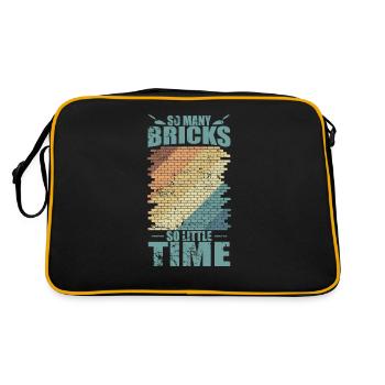 So many Bricks, so little time, bricklayers, craftsmen - Retro Bag - black/gold - Back