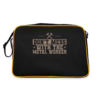 Don't Mess with the Metal Worker Profession - Retro Bag - black/gold - Back