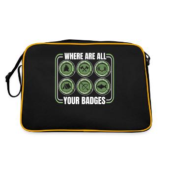 Insigne scout - Sac Retro - noir/or - Dos