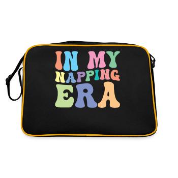 Schlafen Nickerchen Retro Groovy - Retro Tasche - Schwarz/Gold - Hinten