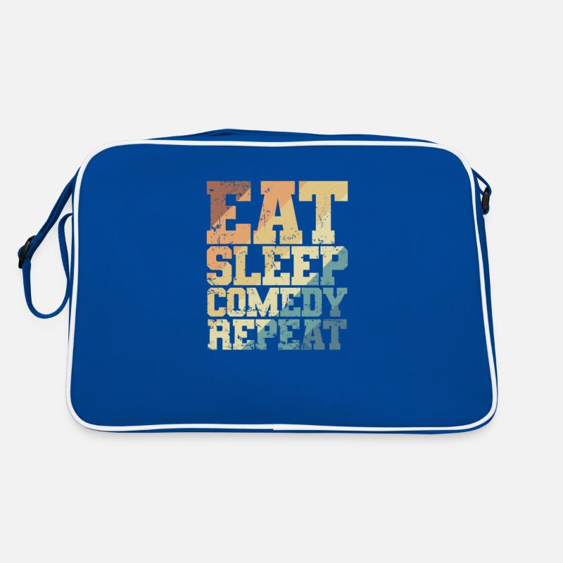 Eat Sleep Comedy Repeat Humor Witz Retro Tasche