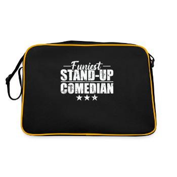 Funiest stand-up comedian laughing joke - Retro Bag - black/gold - Back