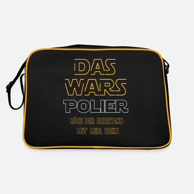Rente Polier Rente Geschenke - Retro Tasche - Schwarz/Gold
