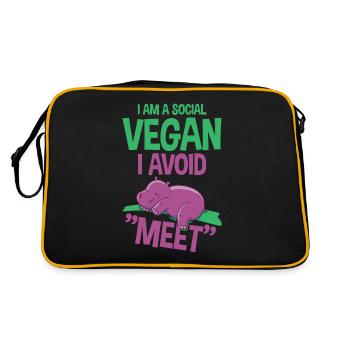 Je suis un végétalien social que j’évite Meet 2 - Sac Retro - noir/or - Dos