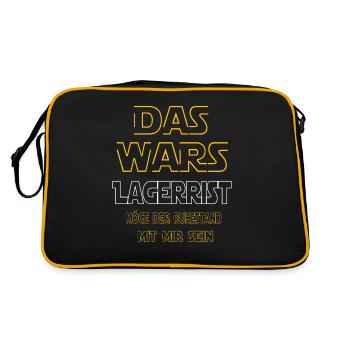 Rente Lagerrist Rente Geschenk - Retro Tasche - Schwarz/Gold - Hinten