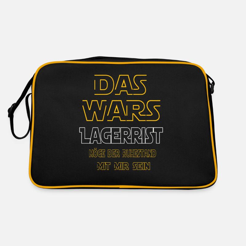 Rente Lagerrist Rente Geschenk - Retro Tasche - Schwarz/Gold