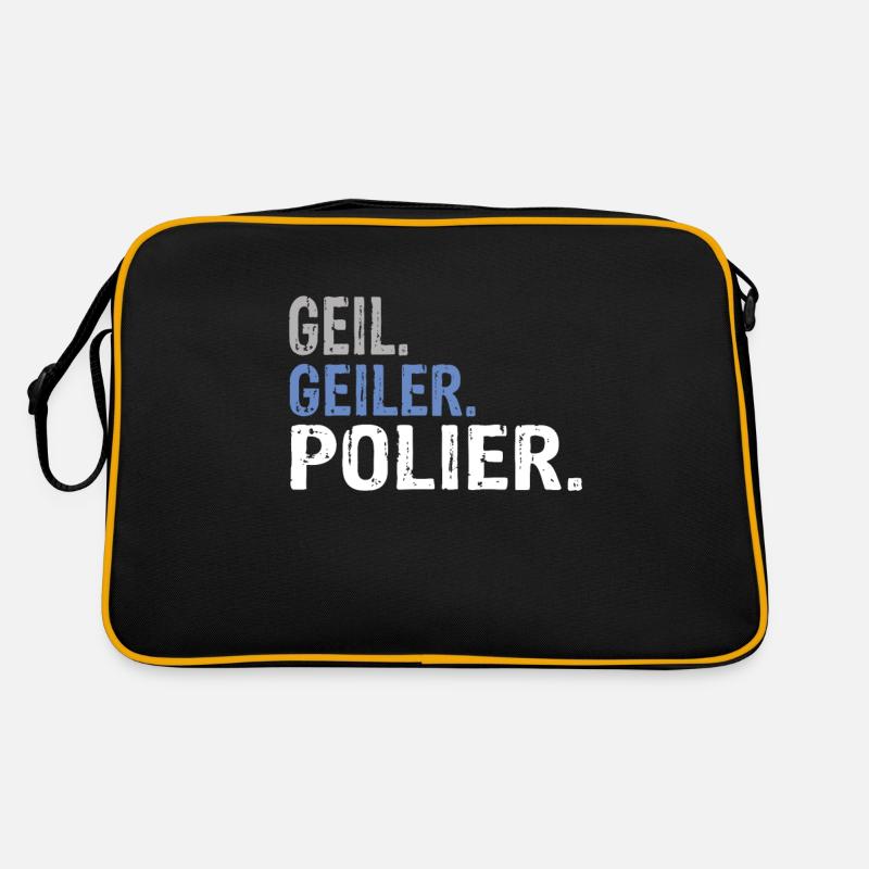 Polier Bester Polier Polier Sprüche Polier - Retro Tasche - Schwarz/Gold