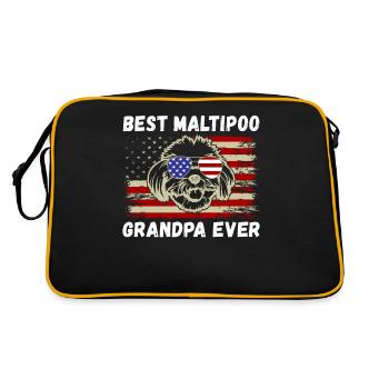 Maltipoo Gifts - Retro Tasche - Schwarz/Gold - Hinten