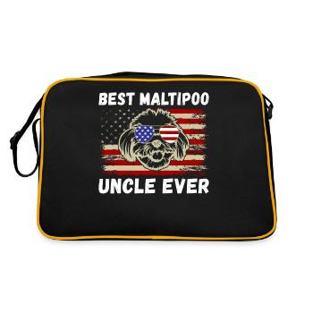 Maltipoo Gifts - Retro Tasche - Schwarz/Gold - Hinten