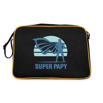 Super Papy Meilleur Grand Père Cadeau Papi Vintage - Sac Retro - noir/or - Dos
