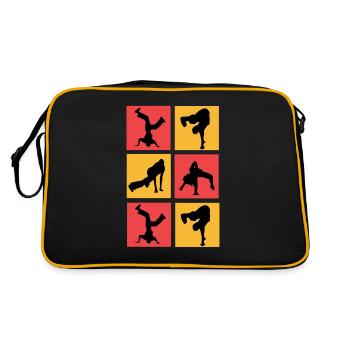 Breakdancing - Retro Tasche - Schwarz/Gold - Hinten