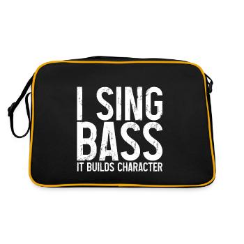 I Sing Bass It Builds Character 3 - Sac Retro - noir/or - Dos