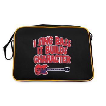 I Sing Bass It Builds Character 4 - Sac Retro - noir/or - Dos