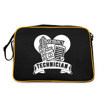 Pharmacy Technician Pharmacy Technician Heart - Retro Bag - black/gold - Back