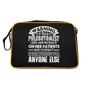 Phlebotomist Phlebotomist Warning - Retro Bag - black/gold - Back