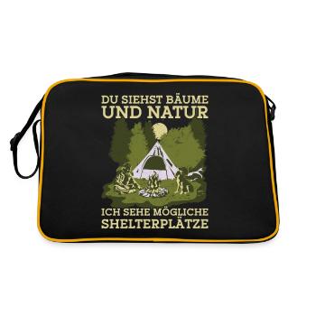 Bushcrafter Outdoor Survival Camping Bushcrafting - Retro Bag - black/gold - Back