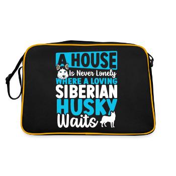 Ein Haus ist nie einsam, wenn ein liebevoller - Retro Tasche - Schwarz/Gold - Hinten