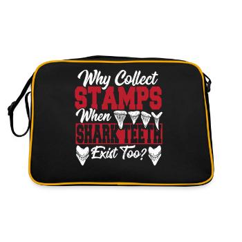 Why Collect Stamps When Shark Teeth Exist? Teeth - Retro Bag - black/gold - Back
