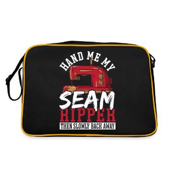 Hand Me My Seam Ripper Then Slowly Back Away - Retro Tasche - Schwarz/Gold - Hinten