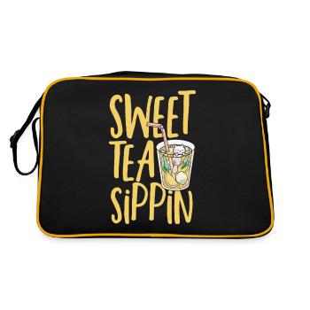 Süßer Tee Sippin Eistee Getränk Eistee - Retro Tasche - Schwarz/Gold - Hinten