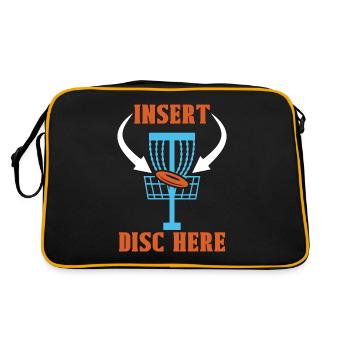 Disc Golf Insert Disc Here Ultimate Frisbee Golfer - Retro Bag - black/gold - Back