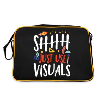 Shhh Just Use Visuels Éducateur spécialisé Enseignant SPED - Sac Retro - noir/or - Dos