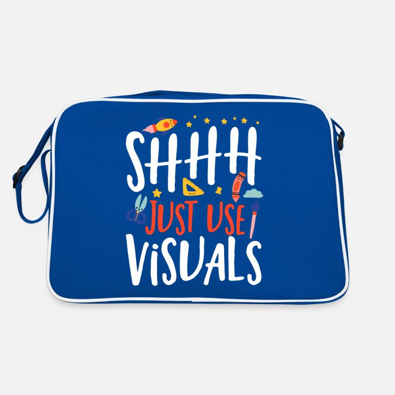 Shhh Just Use Visuals Special Education Teacher Retro Bag