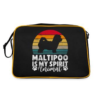Maltipoo Gifts - Retro Tasche - Schwarz/Gold - Hinten