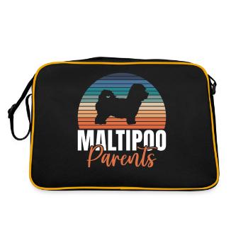Maltipoo Gifts - Retro Tasche - Schwarz/Gold - Hinten