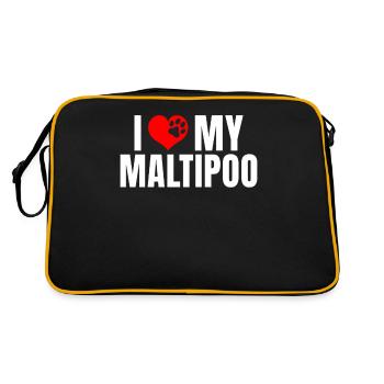 Maltipoo Gifts - Retro Tasche - Schwarz/Gold - Hinten