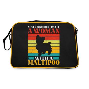 Maltipoo Gifts - Retro Tasche - Schwarz/Gold - Hinten