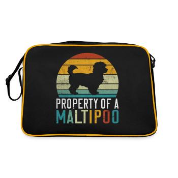 Maltipoo Gifts - Retro Tasche - Schwarz/Gold - Hinten