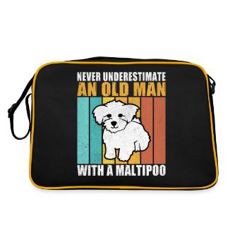 Maltipoo Gifts - Retro Tasche - Schwarz/Gold - Hinten