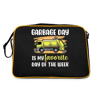 Der Mülltag ist mein Lieblingstag in der Woche - Retro Tasche - Schwarz/Gold - Hinten