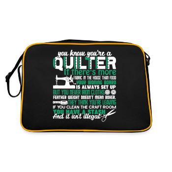 Quilter You Are A Quilter - Retro Bag - black/gold - Back
