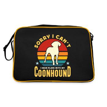 Coonhound Sorry I Can't I Have Retro Dog Breed - Retro Bag - black/gold - Back