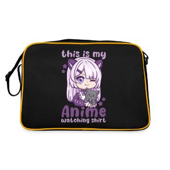 This Is My Anime Watching Shirt I Kawaii Otaku - Retro Bag - black/gold - Back