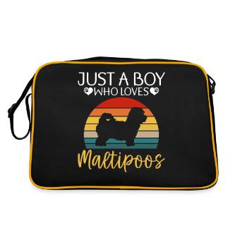 Maltipoo Gifts - Retro Tasche - Schwarz/Gold - Hinten
