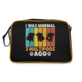 Maltipoo Gifts - Retro Tasche - Schwarz/Gold - Hinten