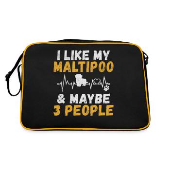 Maltipoo Gifts - Retro Tasche - Schwarz/Gold - Hinten
