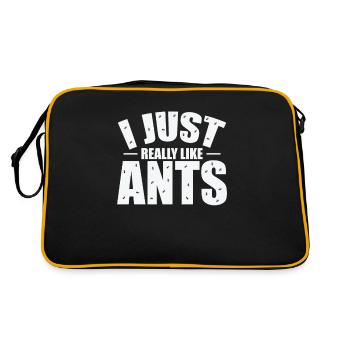 I Just Really Like Ants Crawling Insects - Retro Bag - black/gold - Back