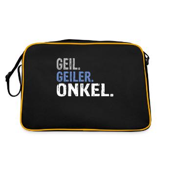 Onkel Onkel Geburtstag Onkel Spruch Onkel Neffe - Retro Tasche - Schwarz/Gold - Hinten