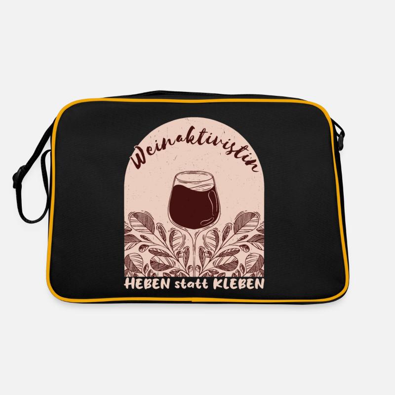 "Weinaktivistin Heben statt Kleben" - witziges Retro Tasche