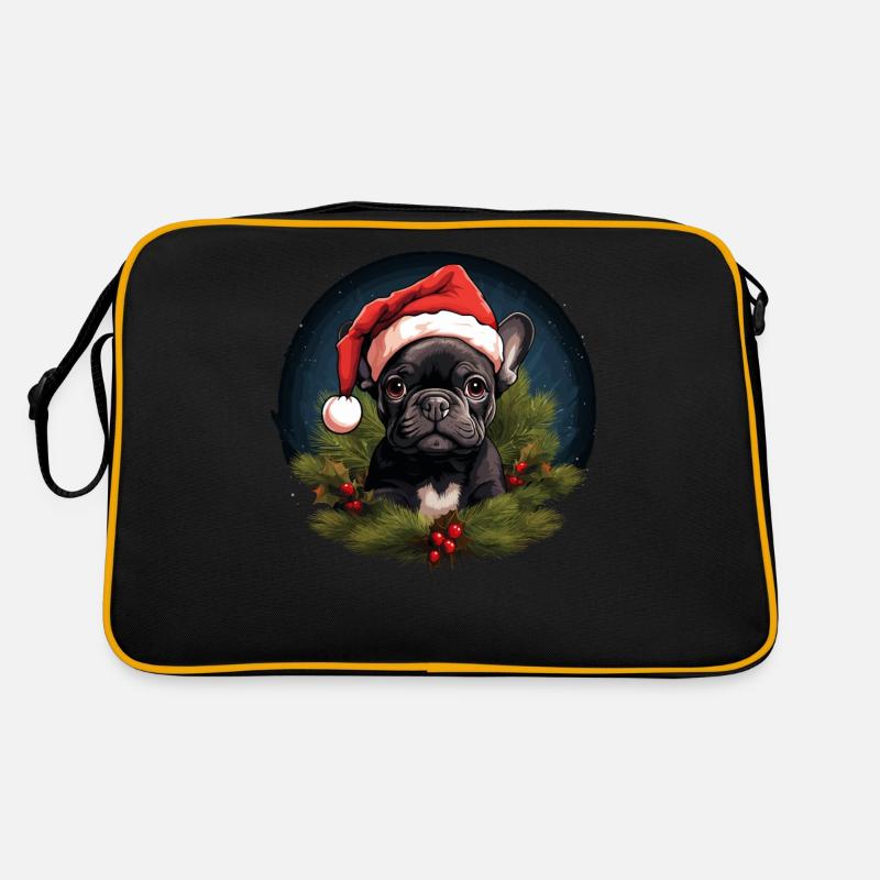 Bouledogue français de Noël - Sac Retro - noir/or