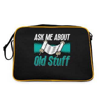 Anthropology Ask Me About Old Stuff Archaeologist - Retro Bag - black/gold - Back