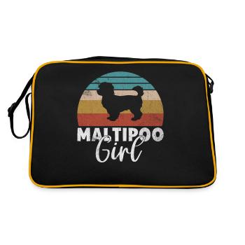 Maltipoo Gifts - Retro Tasche - Schwarz/Gold - Hinten