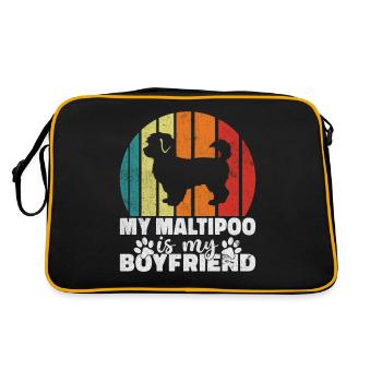 Maltipoo Gifts - Retro Tasche - Schwarz/Gold - Hinten